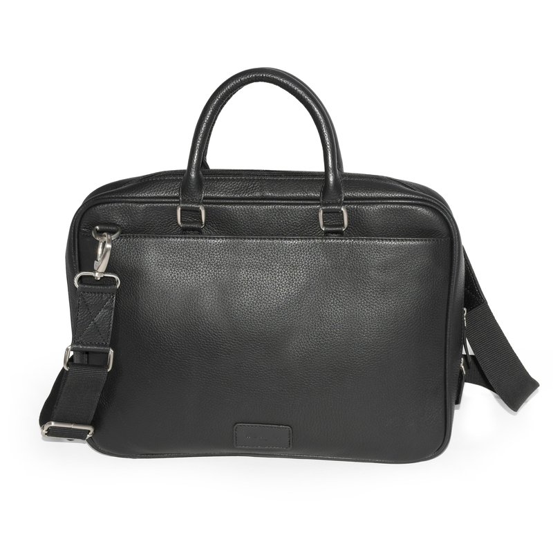 Shop Club Rochelier Slim Open Flap Briefcase With Top Handles In Black