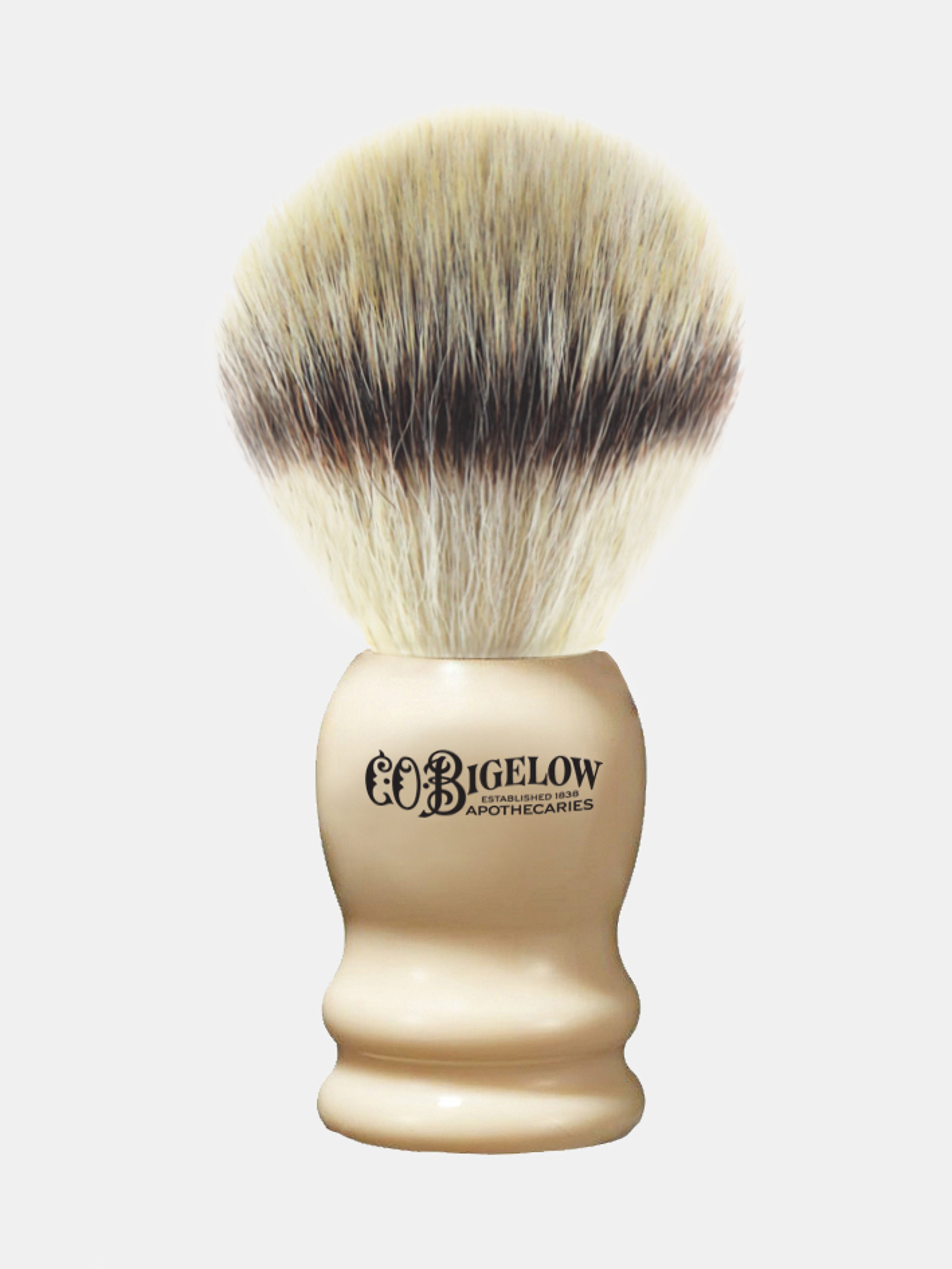 C.o. Bigelow Synthetic Silver Tip Fibre Shave Brush In Ivory
