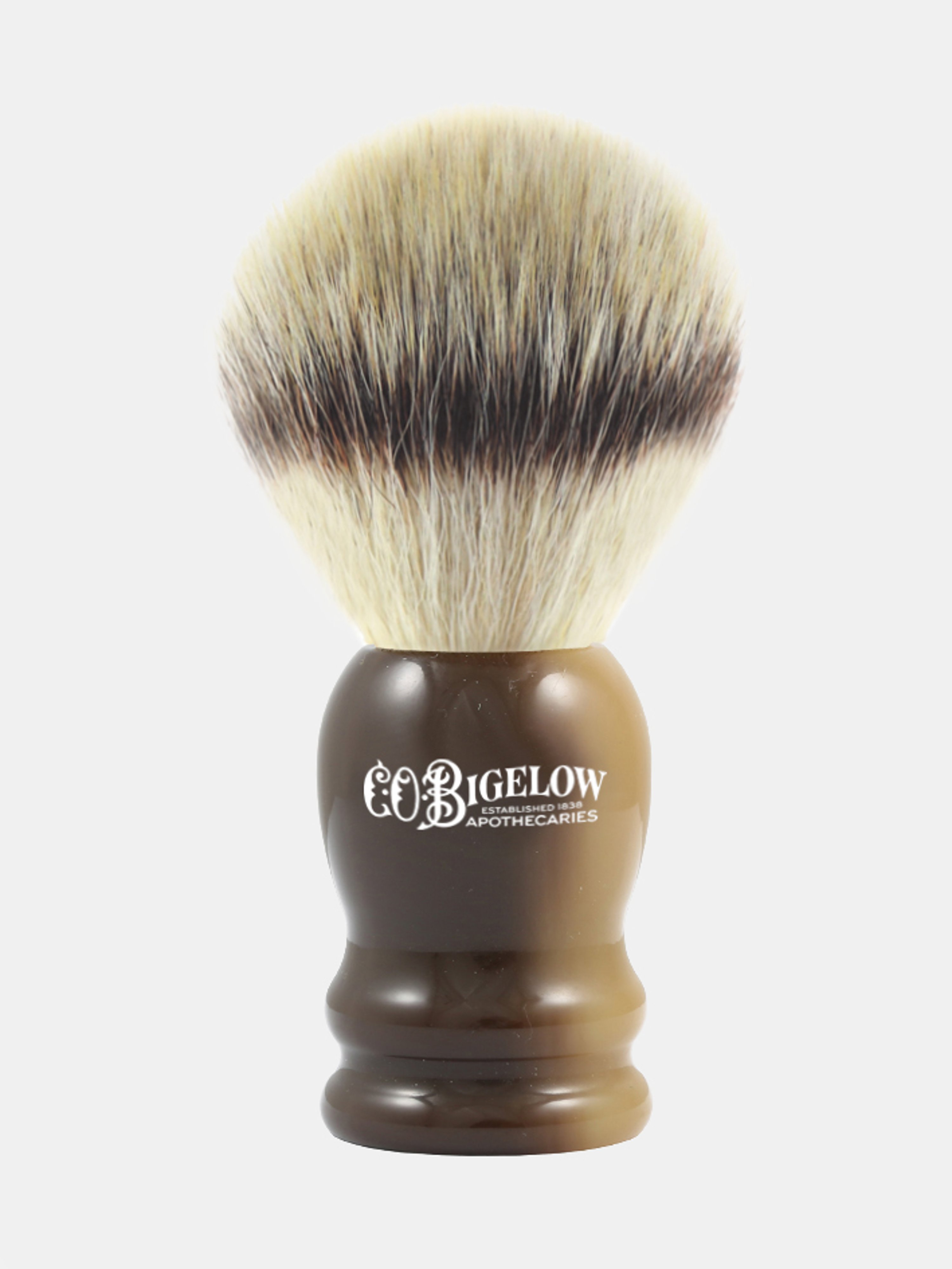 C.o. Bigelow Synthetic Silver Tip Fibre Shave Brush In Light Horn