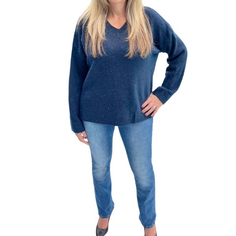 Shop Coco + Carmen Emery V-neck Sweater In Blue