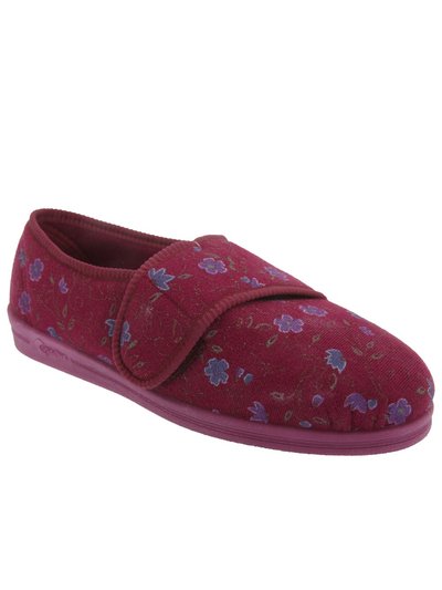Comfylux Comfylux Womens/Ladies Sally Floral Side Seam Superwide Slippers product