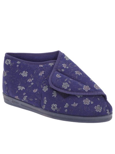 Comfylux Womens/Ladies Andrea Floral Bootee Slippers - Blue product