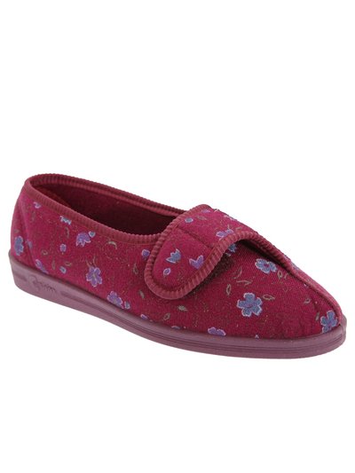 Comfylux Womens/Ladies Diana Floral Slippers - Wine product