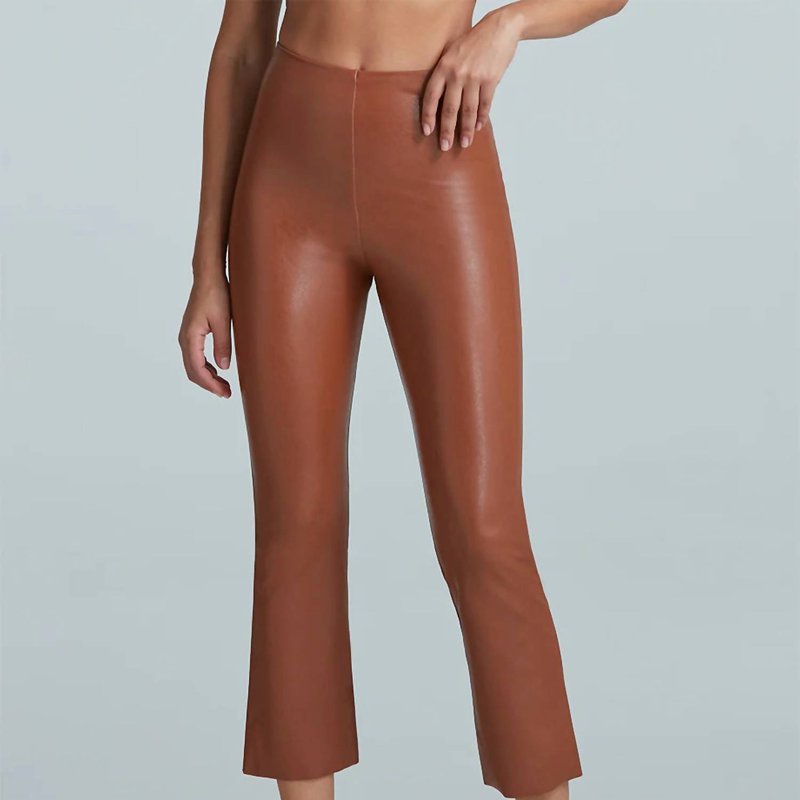 Shop Commando Faux Leather Crop Flare Leggings In Brown