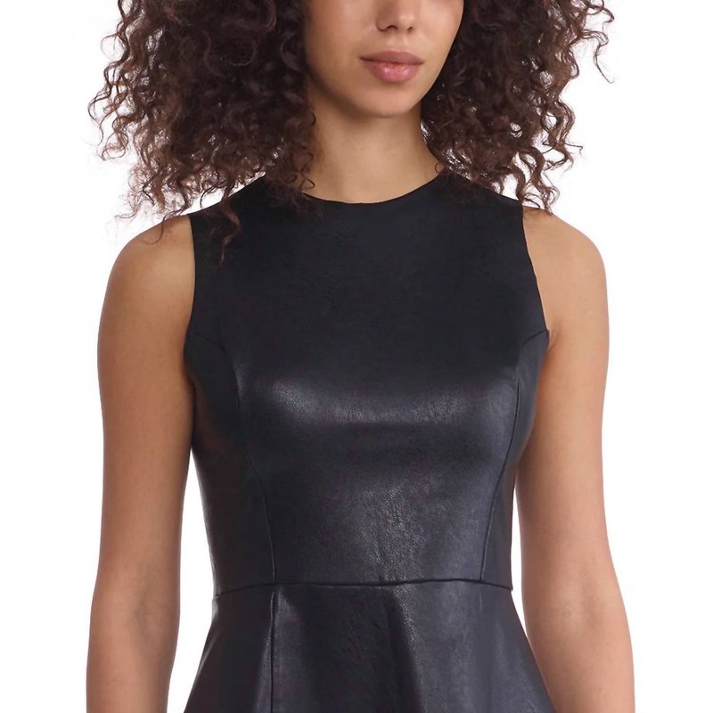 Shop Commando Faux Leather Peplum Shell Top In Black