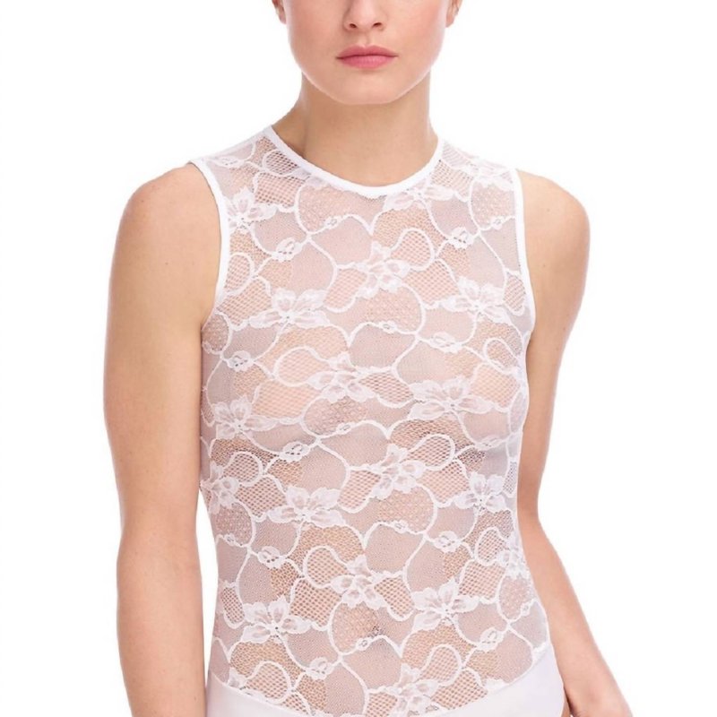 Shop Commando Floral Lace Signature Bodysuit In White