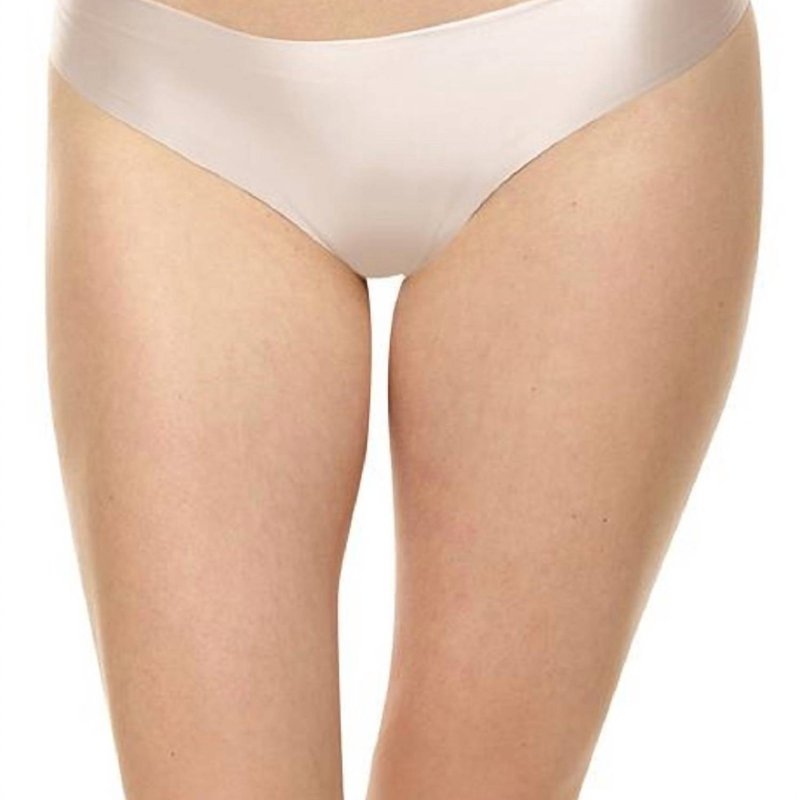 Shop Commando Luxe Satin Thong Panty In White