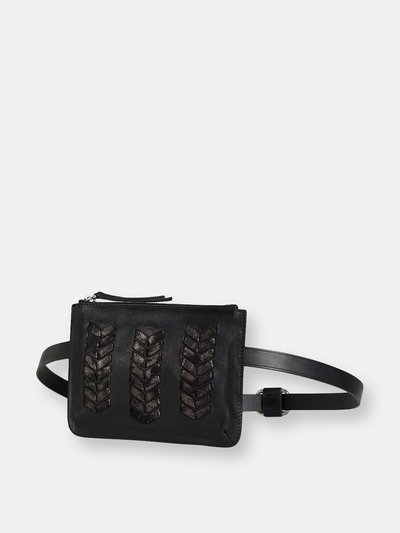 Convalore Laced Up Zip Top Top Belt Bag in Black product