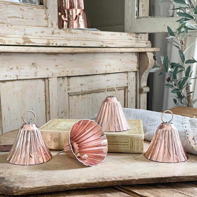 Coppermill Kitchen Copper Bell Ornaments In Pink