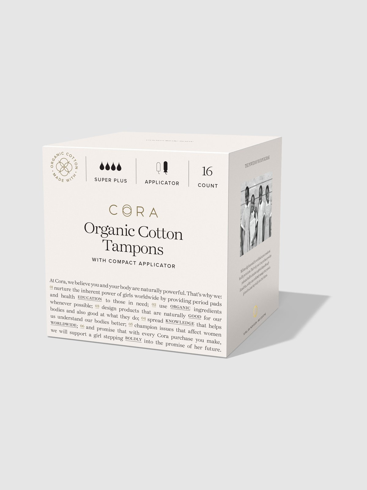 Cora Organic Tampons with Applicator - Super Plus | Verishop