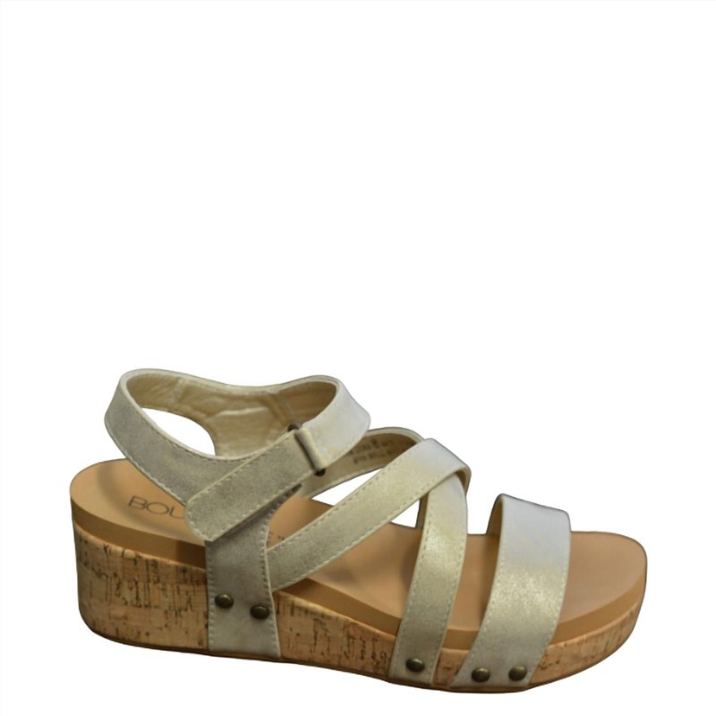 Shop Corkys Women's Sundown Strappy Wedge Sandal In Gold