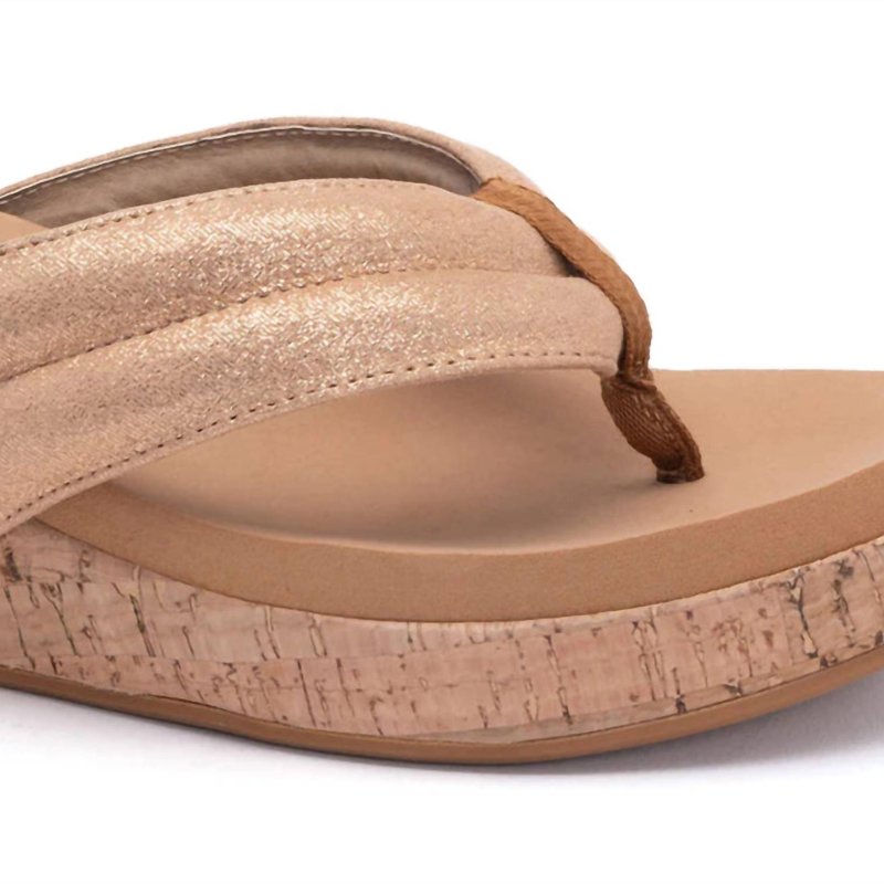 Shop Corkys Women's Wish Wedge Flip Flop In Rose Gold In Pink