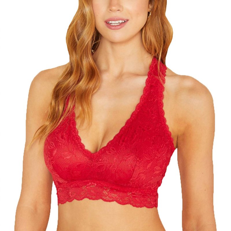 Shop Cosabella Never Say Never Curvy Racie Racerback Bralette In Red