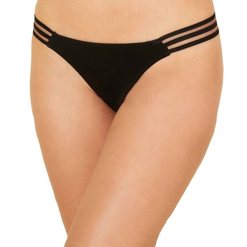 Shop Cosabella Tempo Strappy Thong Panty In Black