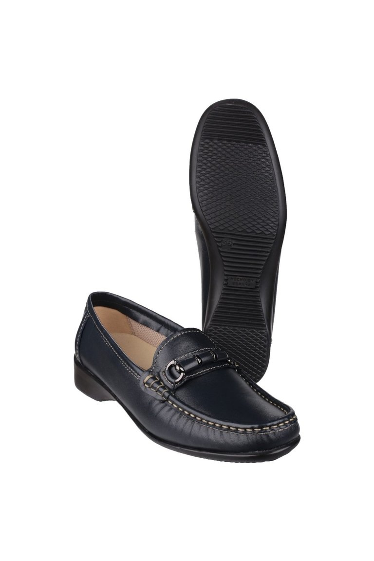 Barrington Ladies Loafer Slip On Shoes - Navy