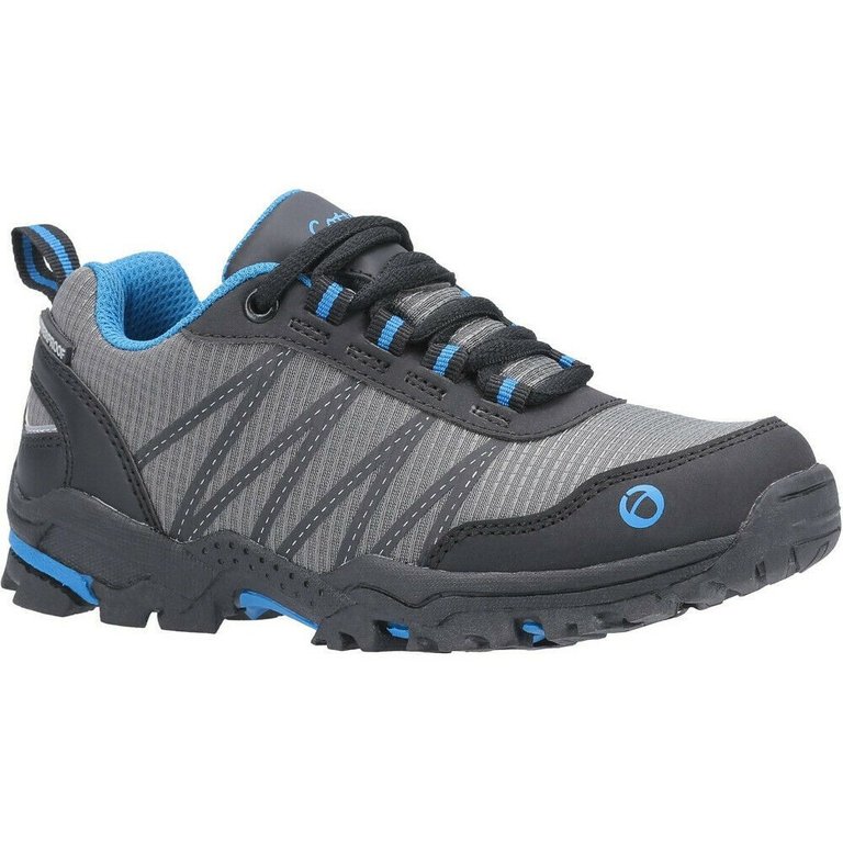 Childrens/Kids Little Dean Lace Up Hiking Waterproof Sneaker - Blue/Gray - Blue/Gray