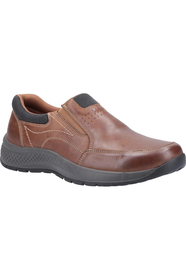 Mens Churchill Oiled Leather Casual Shoes - Tan - Tan