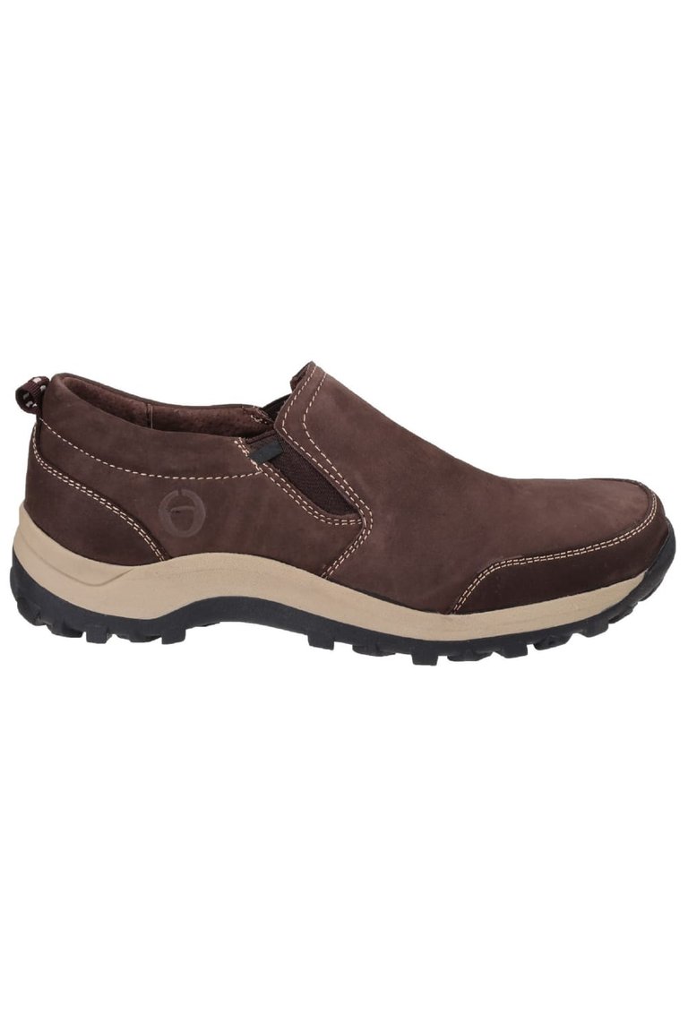 Mens Sheepscombe Slip On Twin Gusset Shoes - Brown