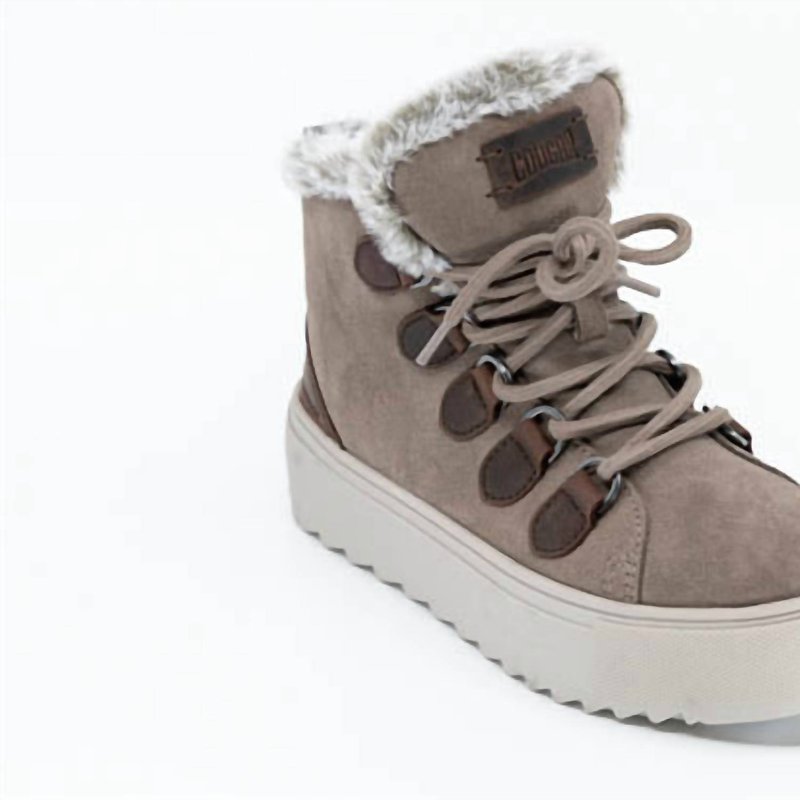 Shop Cougar Avril Suede And Leather Waterproof Winter Boot In Brown