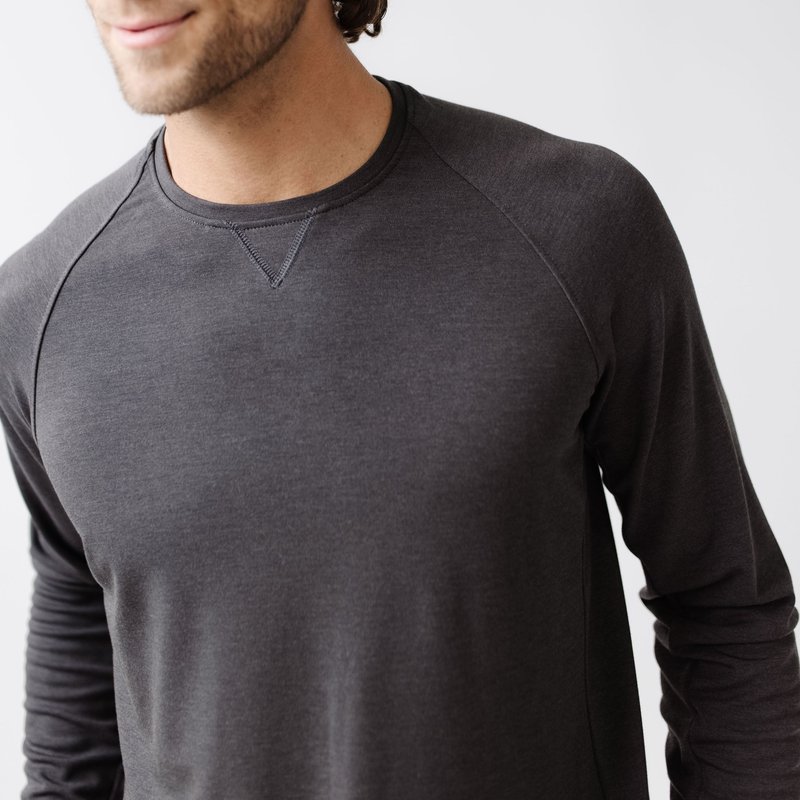 Cozy Earth Men's Ultra-soft Bamboo Pullover Crew In Grey