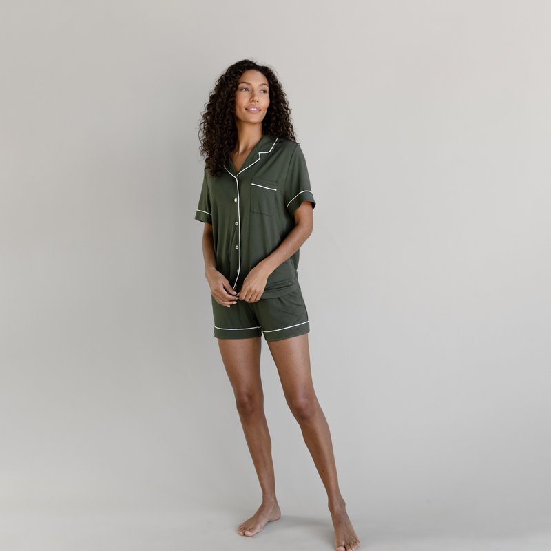 Cozy Earth Women's Bamboo Pajama Short In Stretch-knit In Green