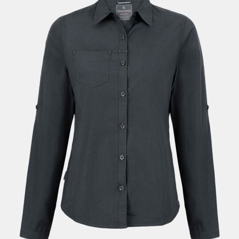 Shop Craghoppers Womens/ladies Expert Kiwi Long-sleeved Shirt (carbon Grey)
