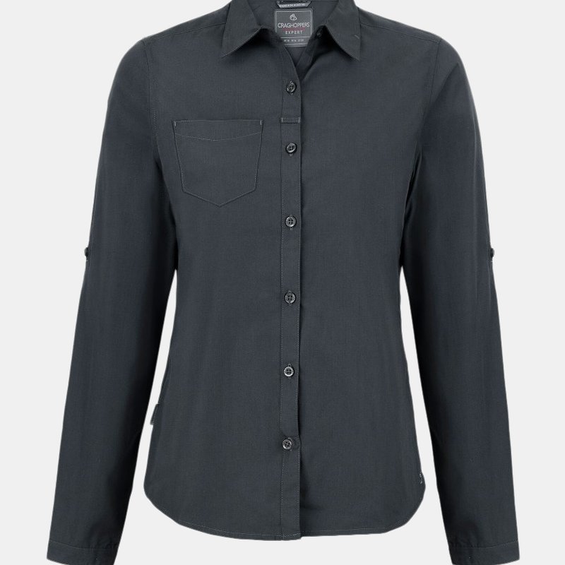 Shop Craghoppers Womens/ladies Expert Kiwi Long-sleeved Shirt In Grey