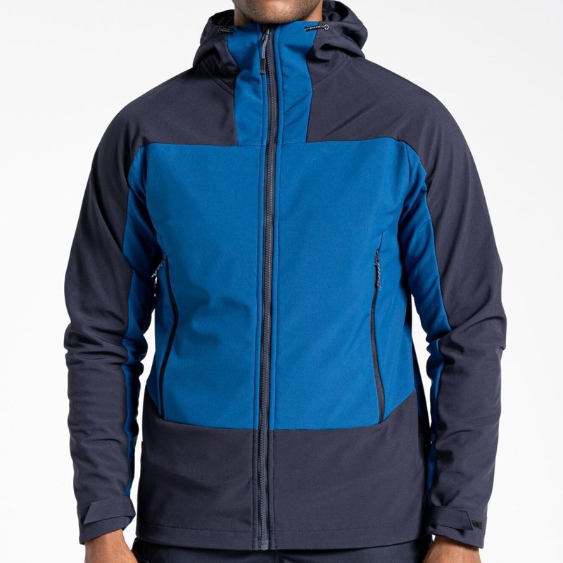 Craghoppers Mens Expert Softshell Hooded Active Soft Shell Jacket In Blue