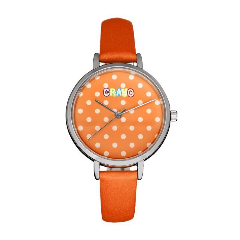 Crayo Dot Strap Watch In Orange