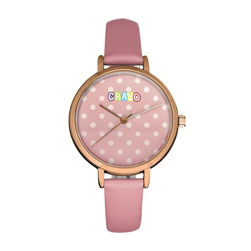 Crayo Dot Strap Watch In Pink
