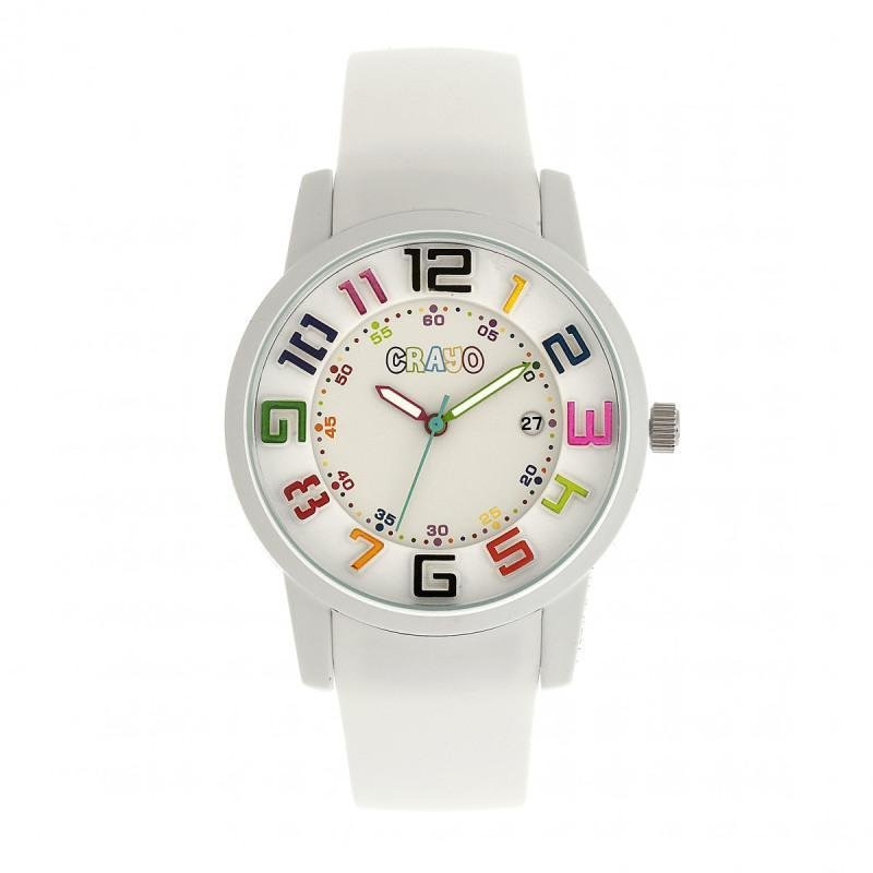 Crayo Festival Unisex Watch With Date In White