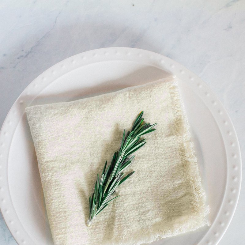 Creative Women Stone Washed Linen Cocktail Napkin In White