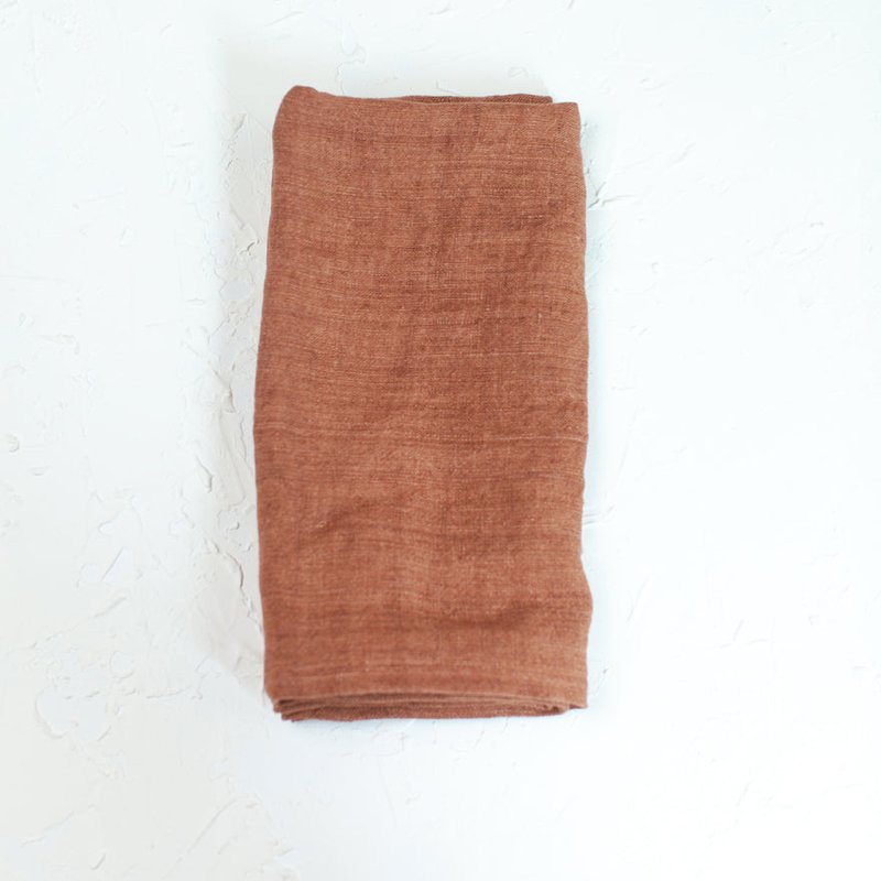 Creative Women Stone Washed Linen Napkins, Terracotta In Brown