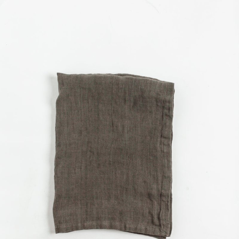 Creative Women Stone Washed Linen Tea Towel In Brown