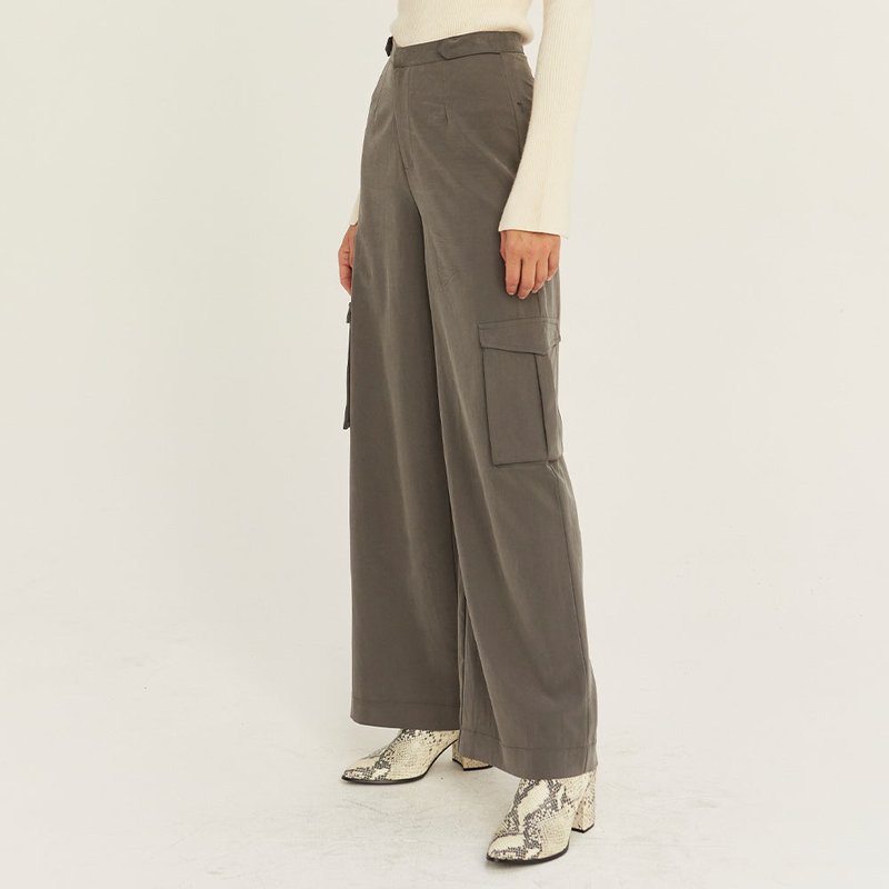 Crescent Amber Tencel Utility Pants In Grey