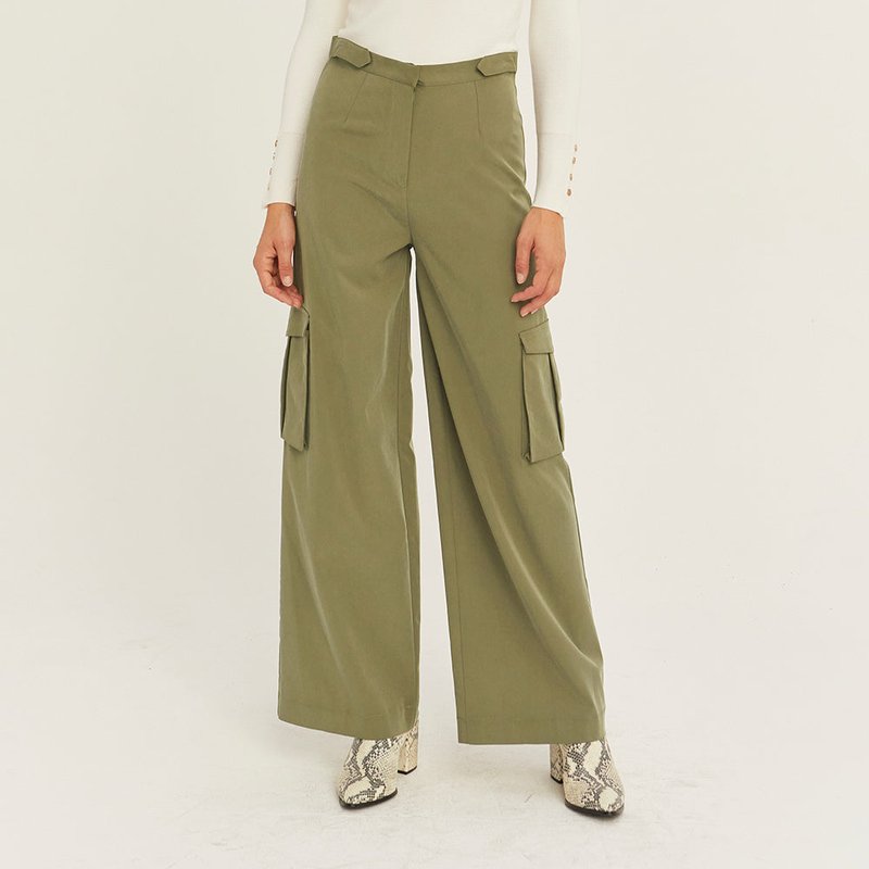 Crescent Amber Tencel Utility Pants In Green