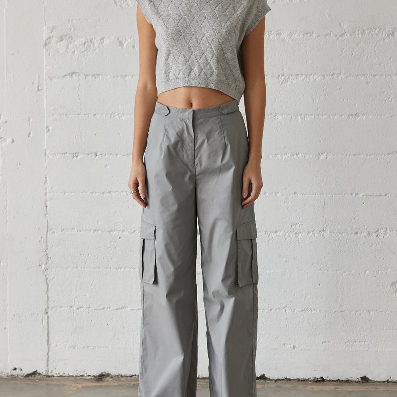 Crescent Astrid Parachute Cargo Pants In Grey