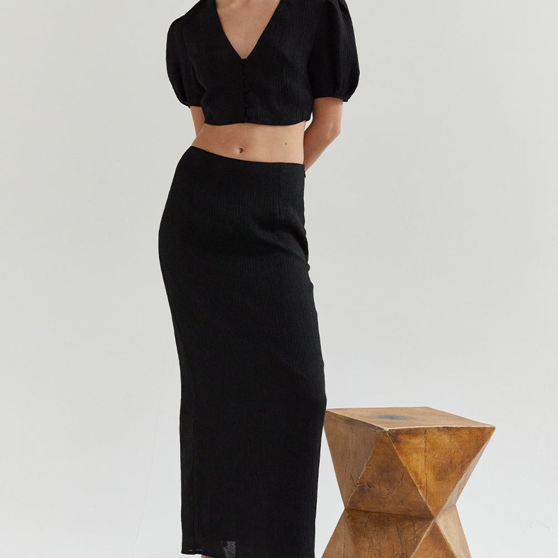 Shop Crescent Avani Maxi Skirt Set In Black