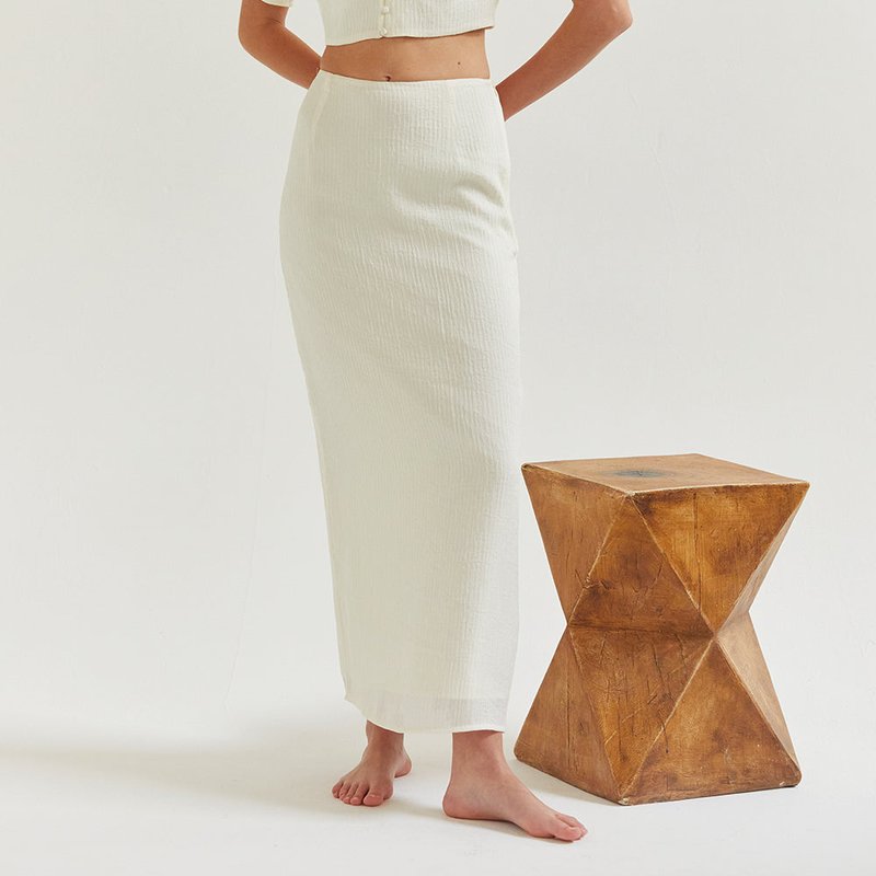 Crescent Avani Maxi Skirt Set In White