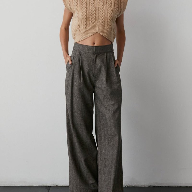 Shop Crescent Camila Wide Leg Trousers In Brown