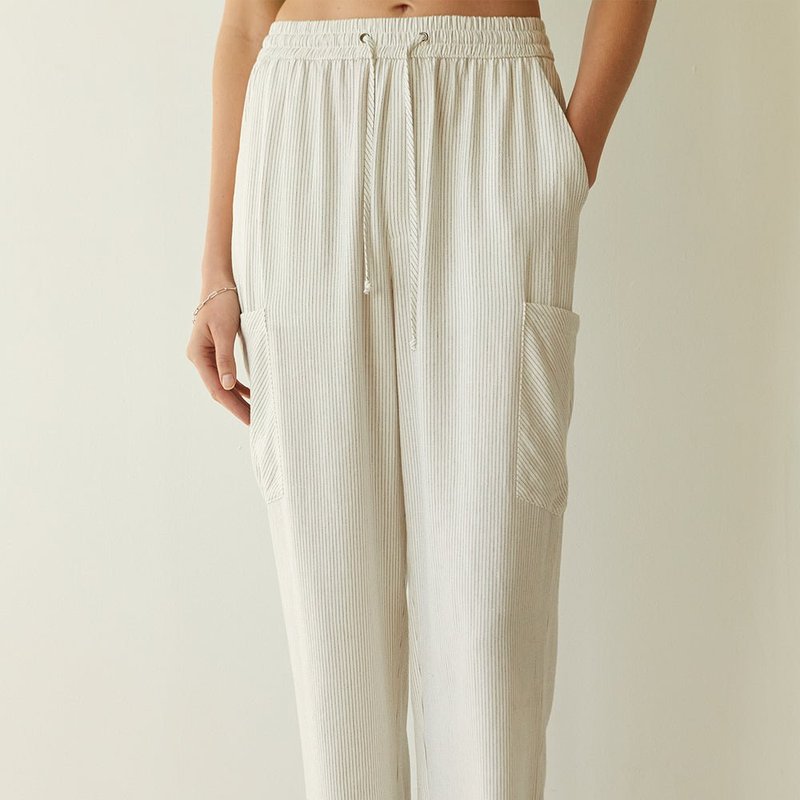 Crescent Carly Pinstripe Pants In White