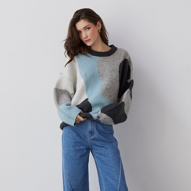 CRESCENT CHRISSY COLOR BLOCK SWEATER