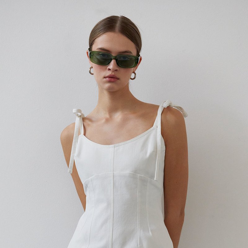 Crescent Claudia Denim Dress In White