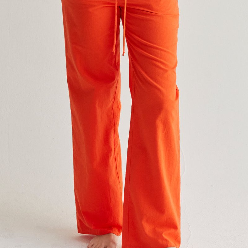 Shop Crescent Elle Straight Leg Pants In Orange