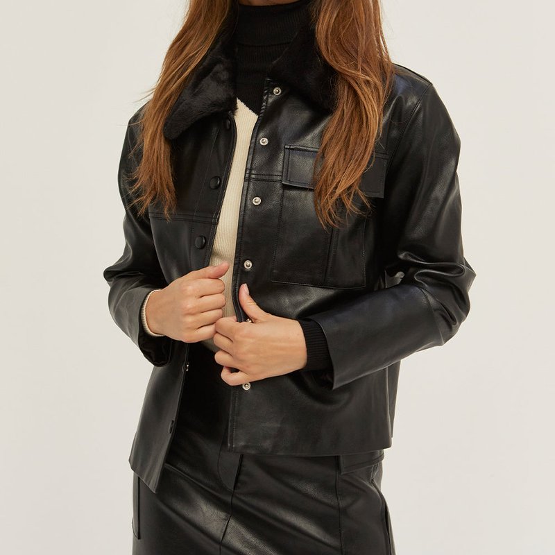 Crescent Eloise Vegan Leather Jacket In Black