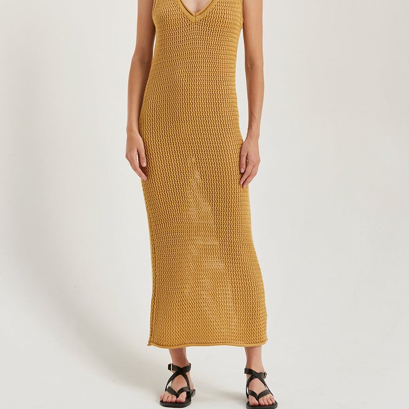 Shop Crescent Emma Weave Maxi Dress In Gold