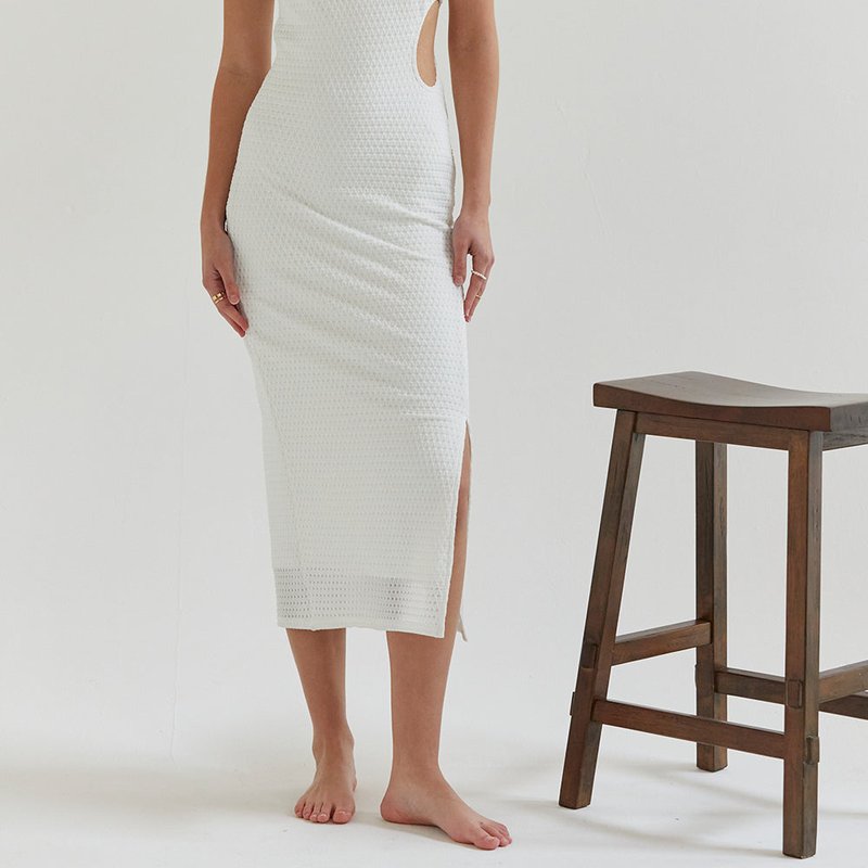 Crescent Fabi Knit Dress In White
