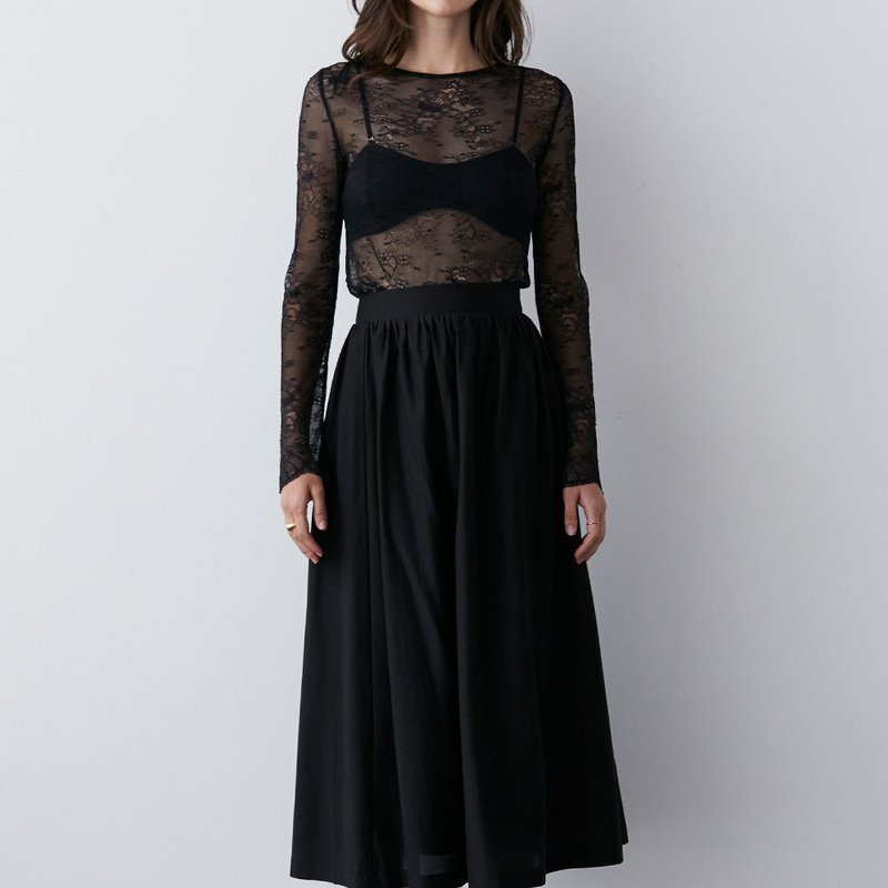 Crescent Faye Midi Skirt In Black