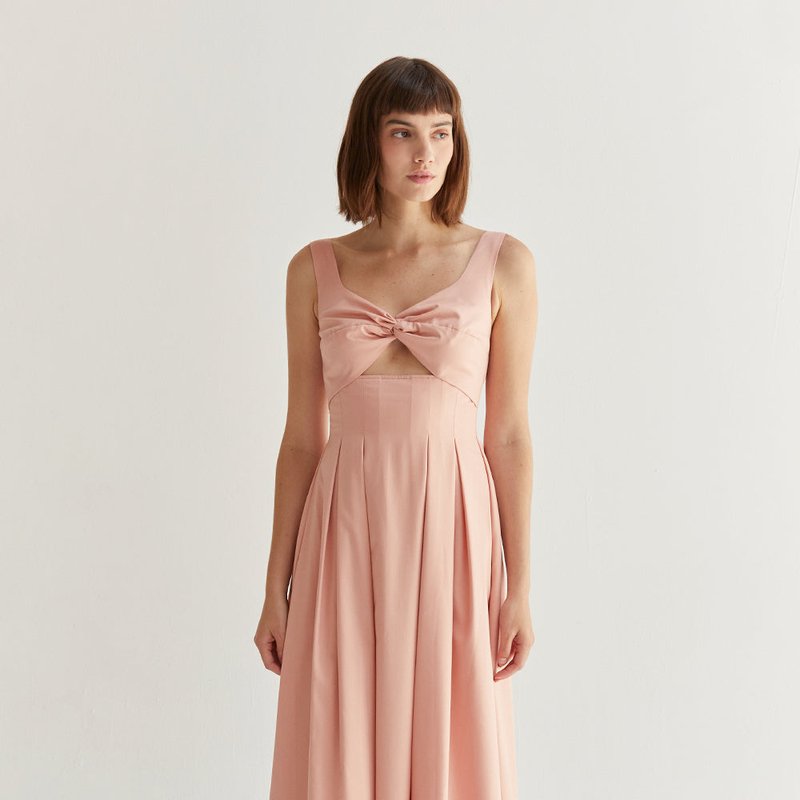 Shop Crescent Isabelle Midi Dress In Pink