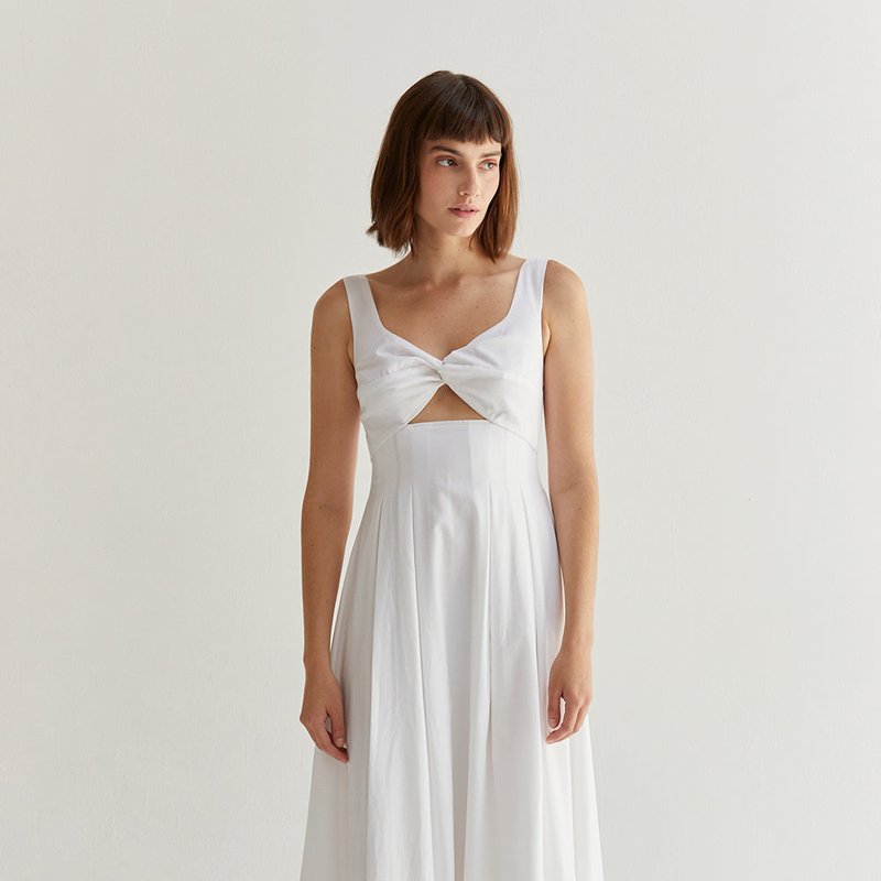 Shop Crescent Isabelle Midi Dress In White